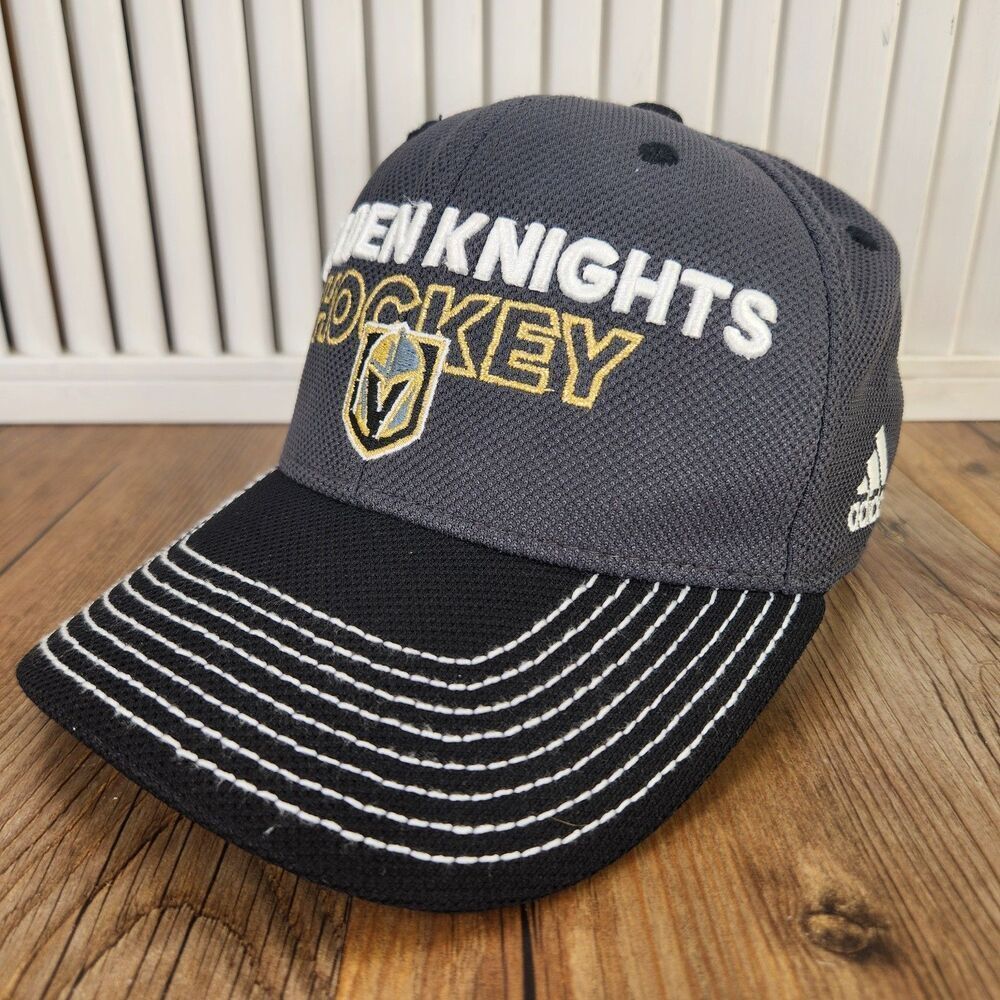 Adidas Las Vegas Golden Knights Hat Gray Black NHL Pro Collection Fitted Hat S/M